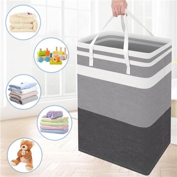 3-Pack Laundry Basket, Freestanding＆Waterproof Laundry Hamper, Collapsible - Picture 5 of 7
